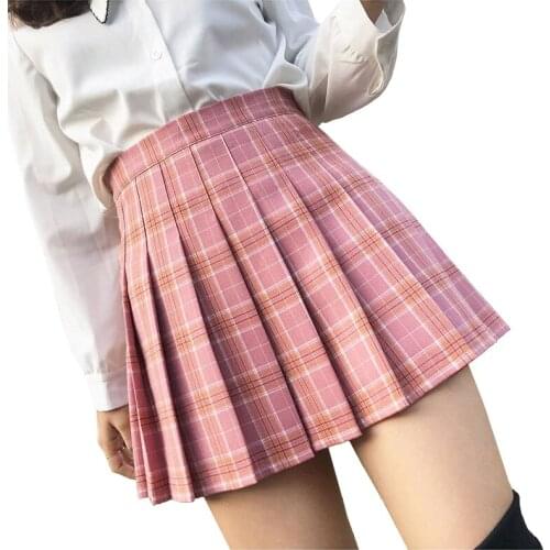 XS-3XL Plaid Summer Women Skirt 2020 High Waist Stitching Student y2k Pleated Skirts Women Cute Sweet Girls Dance Mini Skirt