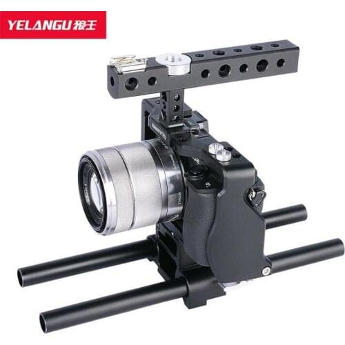 YeLangGu Camera Cage for Sony A6000 A6300 A6500 A6400 DSLR Camera Aluminum Alloy Camera Cage Vlog Metal Case Cold Shoe Mount