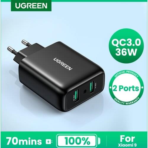 UGREEN Quick Charge 3.0 QC 36W USB Charger Fast Charger for iPhone QC3.0 Wall Charger for Samsung s10 Xiaomi mi 9 Phone Charger