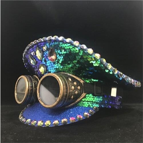 2020 Men Women Green Police Hat With Metal Classes Performance Military Hat Captain Hat