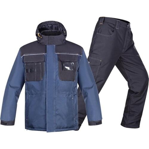 Winter Work Clothing Cotton padded Reflective wadded Jacket Water Proof Thermal AutoRepair Welder suit Workshop Coverall Uniform