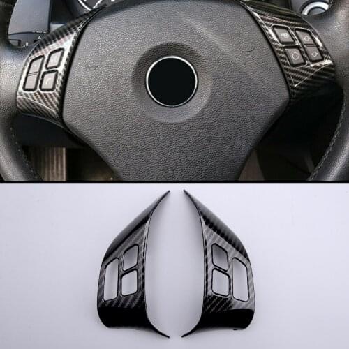 1Pair Car Steering Wheel Button Cover Frame Sticker Trim Carbon Fiber Style ABS Fit for BMW 3 series E90 E84 2010 2011 2012 2013
