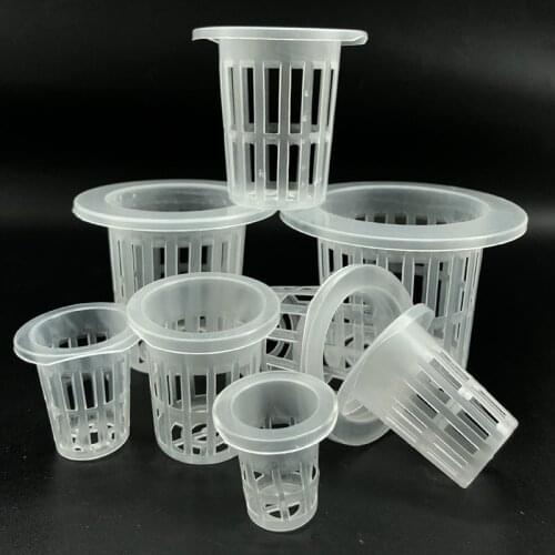 10pcs Hydroponic Mesh Pot Vegetable Planting Basket Soilless Cultivation Plastic Plant Rooter Cup Aquarium Plant Cultivate Pot