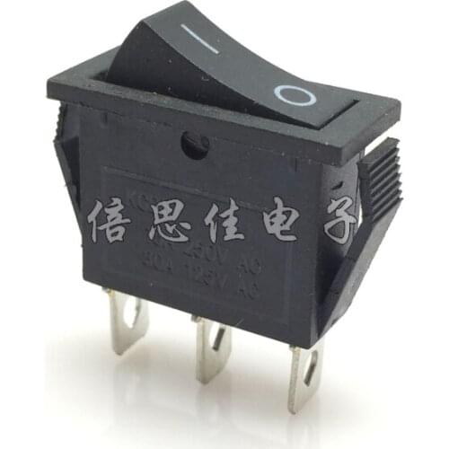 10pcs/Rocker switch KCD3-101N KCD2 3 Pin 2 files Black 15A/250V Ship type switch
