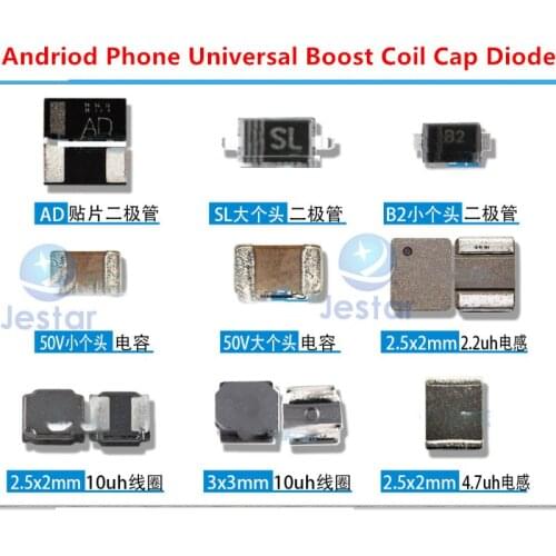 10pcs/lot Universal Backlight charging Boost diode AD B2 B1 SL Coil 2.2uh/4.7uh/10uh 2x2.5 3x3 Cap 50v for Andirod mobile phone