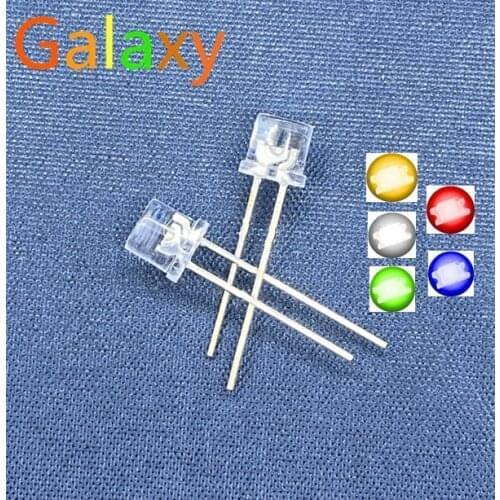 100pcs 5mm Flat Top White Red Pink Yellow Blue Wide Angle Light Lamp Diode LED Ultra Bright Bulbs Emitting Diode F5 5mm Lamp
