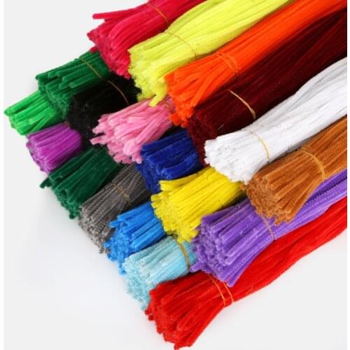 100pcs 5mm Chenille Stems Pipe Cleaners Children Kids Plush Educational Toy Crafts Colorful Pipe Cleaner Toys Handmade DIY Craft