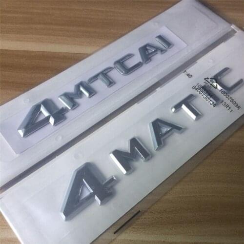100pcs New Car Styling 3D Silver 4Matic 4 Matic Rear Boot Auto Badge Emblem Sticker