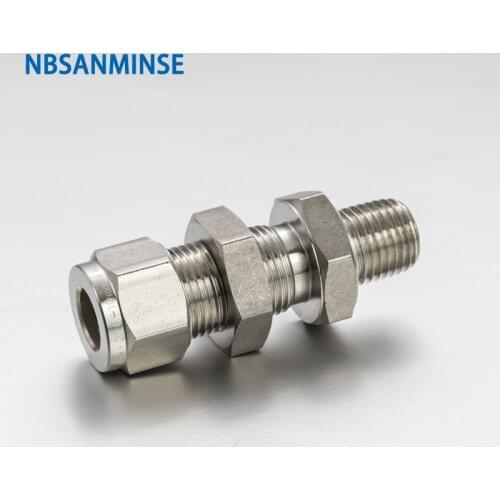 5Pcs/Lot BMC 1/8 - 3/4 Bulkhead Male Connector Threaded Stainless Steel Pipe Fitting 3000PSI High Pressure Fitting NBSANMINSE