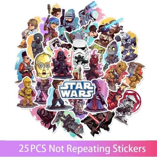 50Pcs/Set Star Wars Anime Cartoon Car Motorcycle Phone Travel Luggage Trolley Laptop Computer Stickers Toys Gifts