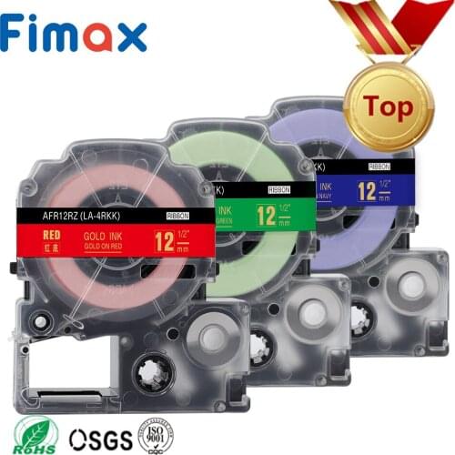 Fimax 3pcs Gift Wrapping Satin Ribbon 12mm Label Tape Compatible for King Jim EPSON label makers SFR12SZ SFR12RZ SFR12GZ SFR12NZ