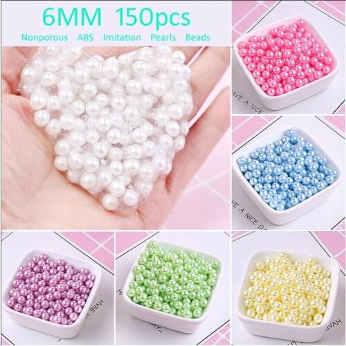 Free Shipping 6mm 150pcs 23 colors,Nonporous ABS Imitation Pearls Beads, Making jewelry diy beads, Jewelry Handmade necklace