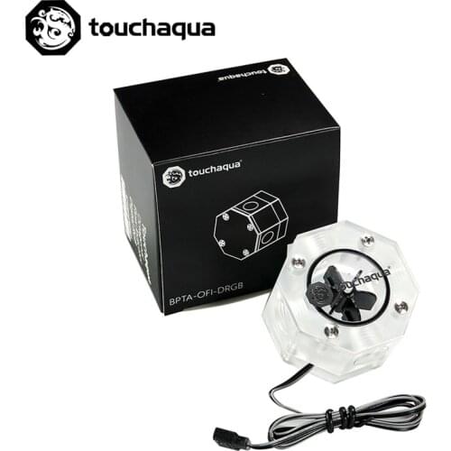 Bitspower Touchaqua Octagon Water Flow Computer Water Cooling DRGB G1/4" Hole Flower Indicator,BPTA-OFI-DRGB