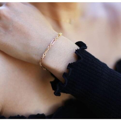 Geometric Alloy Simple Chains Bracelet for Women Gold Silver Color 2020 Fashion Jewelry Hand Chain Female Small Delicate New