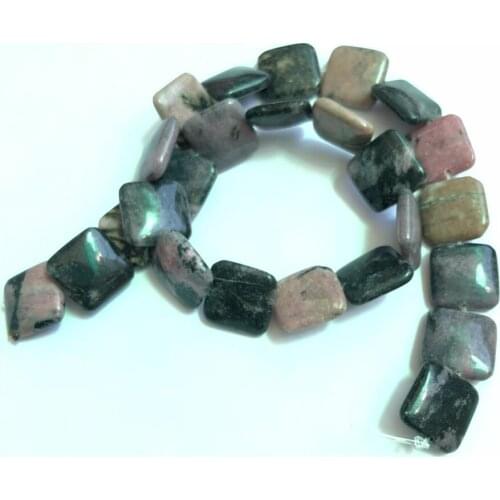 Wholesale 1string Natural Rhodonite Gem stone Beads10mm 16mm 20mm Square Beads For Jewelry making 15.5"