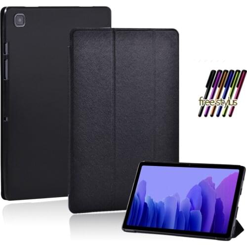 Tablet Case for Samsung Galaxy Tab A7 2020 T500 T505 10.4/Tab A 10.1 2019 T510 T515 - Black Tri-fold Stand Folio Cover Case