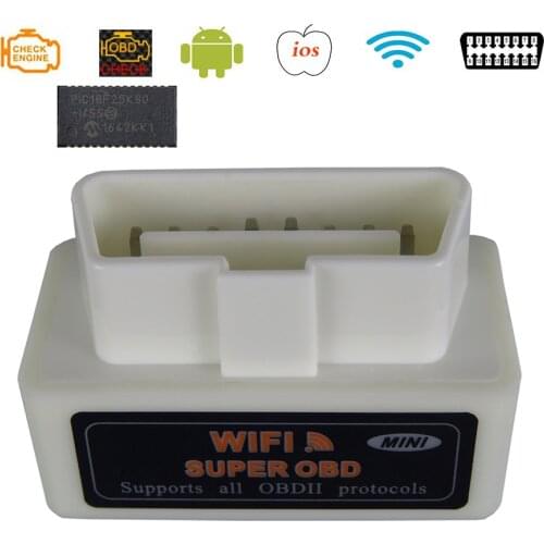 ELM327 WiFi V1.5 OBD2 Car Diagnostic Tools IPhone/Android PIC18F25K80 Chip ELM 327 V 1.5 Wi-fi OBDII OBDSCAN Scanner Code Reader