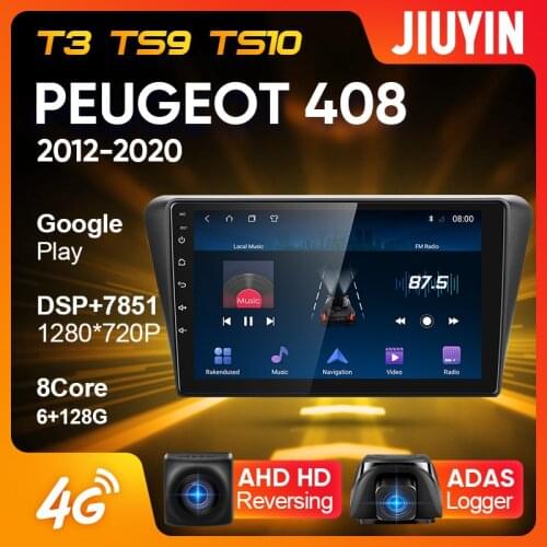 JIUYIN Type C Car Radio Multimedia Video Player Navigation GPS For Peugeot 408 2012 - 2020 Android No 2din 2 din dvd