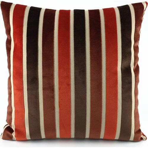 Classical Cutting Velvet Cushion Cover Sofa Decorative Stripe Jacquard Throw Pillow case Interior Cushion Cover