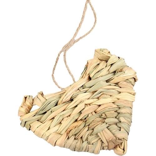 Khaki Hamster Grass Mat Heart Rabbit Straw Mat Cute Pet Chew Toy Woven Bed Mat For Small Animal клетка для хомяка Accessories