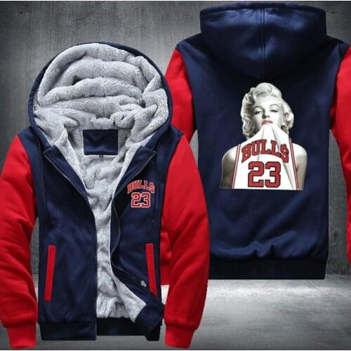 New Winter Arrival Thicken Jacket Marilyn Monroe Wearing Michael Fleece Long sleeves Zipper Tops Plus size USA Size