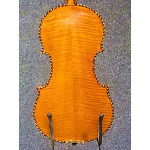 Master 4/4 violin solid flamed maple back hand made with flower 1