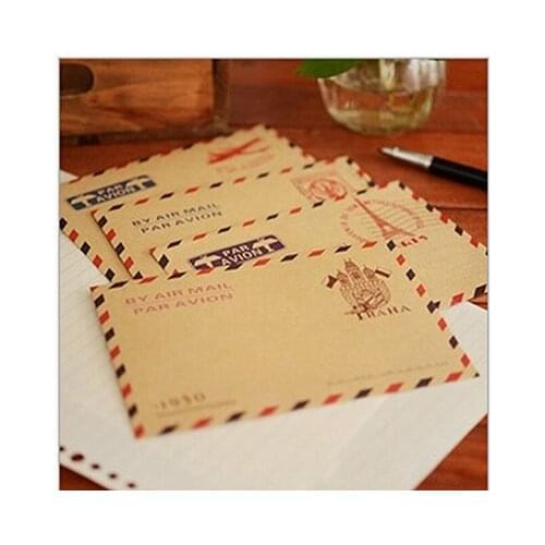 10 PCS Retro Postcard Letter Mini Gifts Envelope Stationary Storage Brown Kraft Paper Vintage Envelopes School Supplies