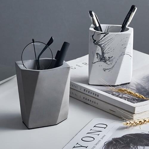 New Concrete Mold Handmade Pen Holder Silicone Cement Mould Desktop Simple Decorative Tool
