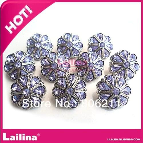 Fashion Flower Shaped Acrylic Rhinestone Buttons