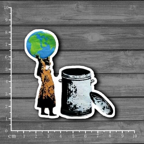 Trash the earth girl Stationery Graffiti Suitcase Kids Toys Sticker Decor For Ablum Scrapbooking Laptop Notebook Sticker[Single]