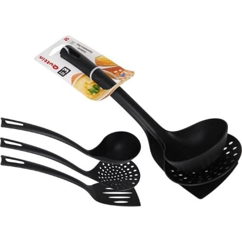 Kitchen Utensils Set Quttin Nylon Black (3 uds)