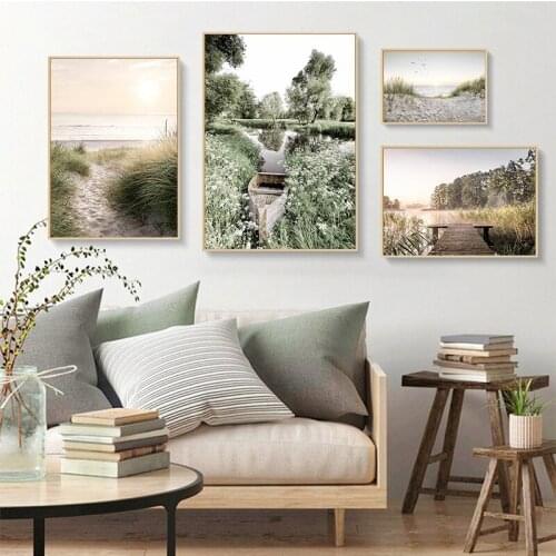Spring Nature Tropical Plant Flowers Nordic Poster Wall Print Green Leaves Canvas Painting for Living Room Decoration Picture