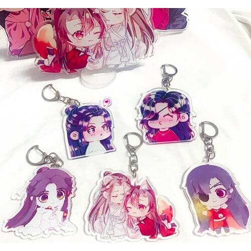 Anime Tian Guan Ci Fu Hua Cheng Xie Lian Stand Figure Model Plate Acrylic Keychain Bags Pendant Display Desktop Decor Xmas Gifts