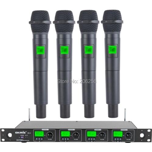 Cheap high quality OK-4/2H professional UHF/PLL four channels wireless microphone system4 channels multichannel Wireless system
