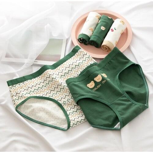 Womens Sexy Underwear Cute Bear Cotton Panties Briefs For Girl Ladies Lingerie Cartoon Girls Pantys Underpants Size M-XL