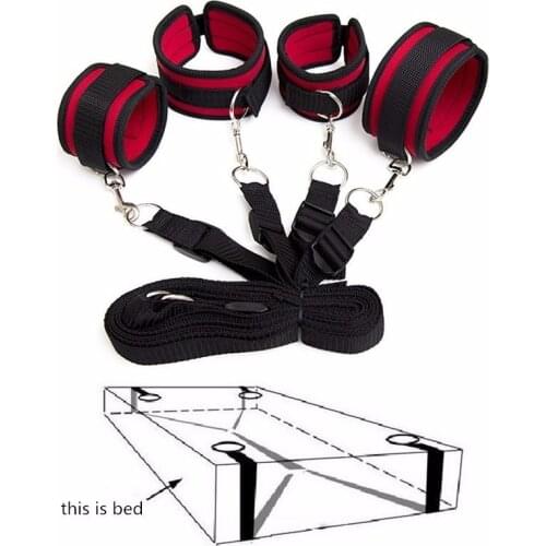 Sexy BDSM Bondage Set Under Bed Sex Toys For Woman Men Erotic Restraint System Game For Adult Ankle Cuffs Slave Couple Tools