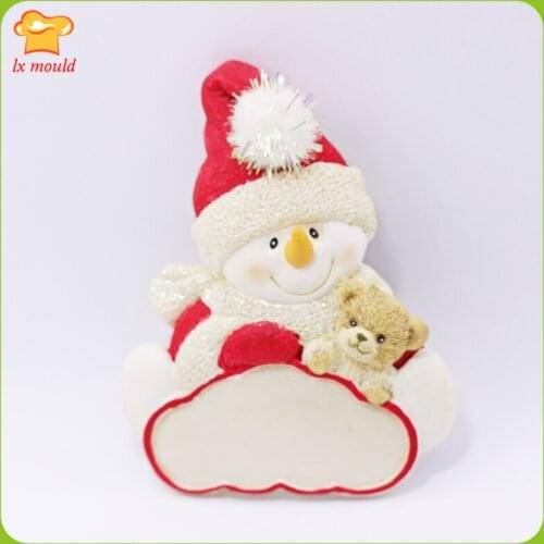 Hug Bear Snowman Silicone Molds Christmas Silicone Fudge Mould Snowman Chocolate Cake Decoration Tool Supplies