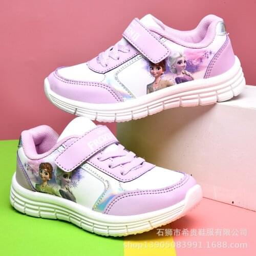 Disney Girls Sports Casual Shoes Spring and Autumn New Cartoon baby frozen 2 Shoes Fashion Childrens Sports Shoes