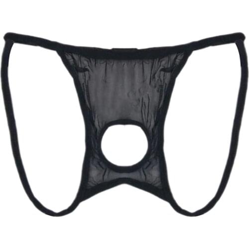 Mens Transparent Thong T-back Low Waist Sexy Lingerie Underwear Underpants Mini Mens underwear black white