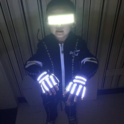 LED Luminous Flashing Gloves Led Illuminate Party Glasses Stage Props For Children Birthday Gift