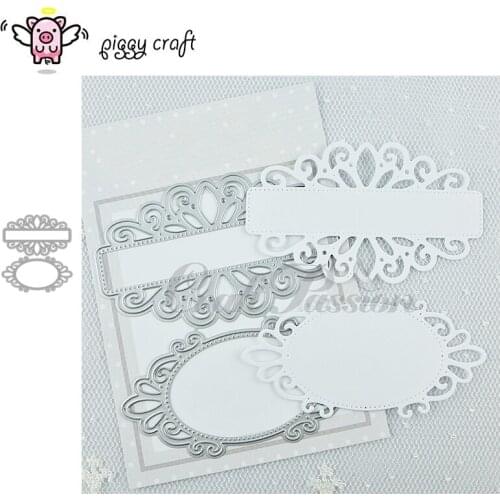 Piggy Craft metal cutting dies cut die mold Irregular lace plate frame Scrapbook paper craft knife mould blade punch stencils