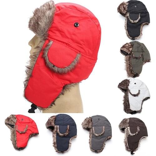 Adult Unisex Ski Bomber Hat Winter Windproof Trapper Trooper Earflap Warm Cap Warm Hat with Ear Flap Earflap Hats