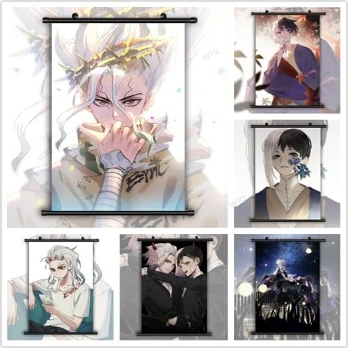 WTQ Dr. STONE Ishigami Senkuu Asagiri Gen Canvas Painting Wall Decor Anime Posters Wall Art Picture Room Decor Home Decor