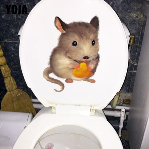 YOJA 17.3×23.9CM Cute Cartoon Mouse Room Wall Stickers Home Bathroom Toilet Decoration Accessories T1-2780