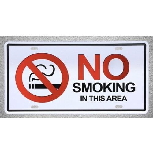 1 pc No Smocking Prohibition In the area shop store plaques Tin Plates Signs wall man cave Decoration Metal Art Vintage Poster