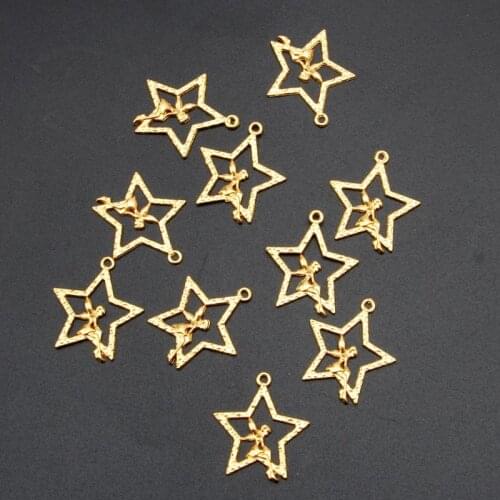 10Pc Cute Fairy Star Resin Frame Pendant Open Bezel Setting Resin Jewelry Making E56C