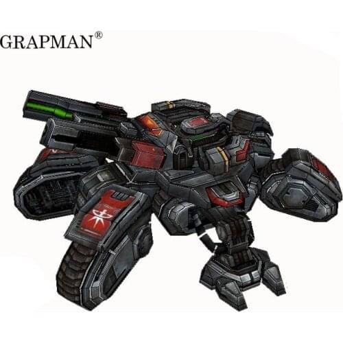 20cm Star 2 People Siege Tank Attack Tank Handmade DIY Game Paper Model