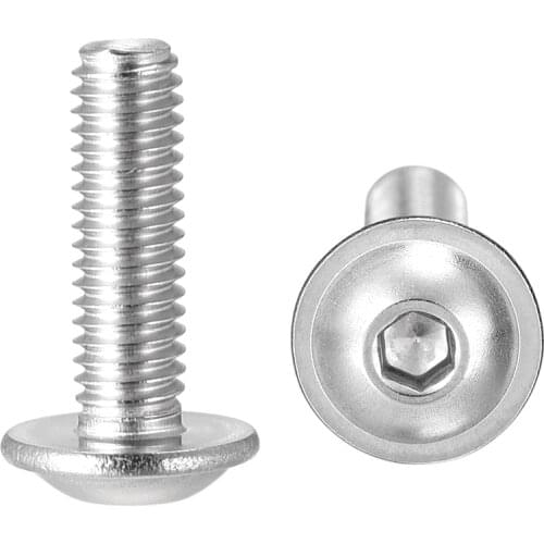 Uxcell M3x10mm 304 Stainless Steel Flanged Button Head Socket Cap Screws 100 Pcs