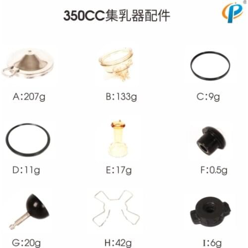 350CC DeLaval type Cow Milk Claw Spare Parts Milking Claw Gasket Rubber Valve