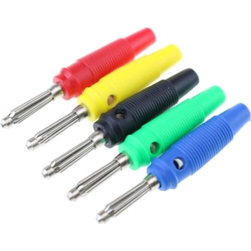 5pcs/lot 4mm Solderless Stackable Banana Plug 32A Large Current High-voltage Banana Connector Head